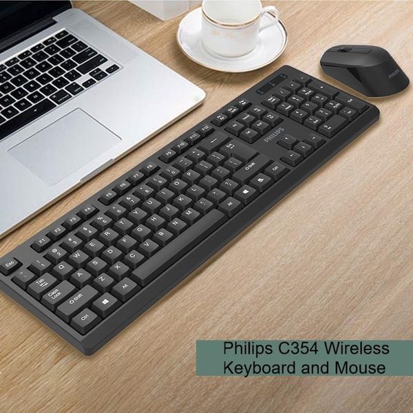 Combos 2.4G Combo de teclado y mouse inalámbricos 104 teclas Juego de mouse inalámbrico con teclado USB de tamaño completo para computadora portátil, PC, computadora de escritorio