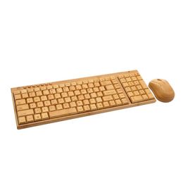 Combos 2022 nouveau bambou clavier souris sans fil Combo ensemble pour ordinateur portable PC bureau USB Plug and Play