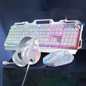 Combos 3 IN1 RVB Gamer Keyer Gaming Keyboard and Mouse Headphone Gamer Kit Backlit USB Wired Computer Keyboard for PC ordinateur portable Teclado