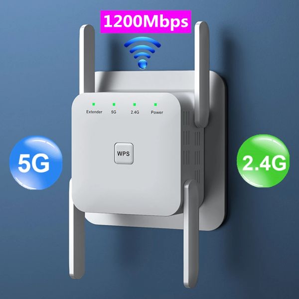 Combos 5G Répéteur WiFi Range WiFi Extender 5 GHz WiFi Signal Amplificateur Router Wi Fi Booster 1200 Mbps 5 GHz Répécheur WiFi à longue portée