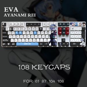Combo's Ayanami Rei EVA 09 00 Thema Pbt Materiaal Keycaps 108 toetsenset voor mechanisch toetsenbord Alleen OEM-profiel KeyCaps ManyuDou