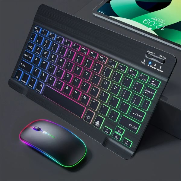 Combos Bluetooth Gaming Keyboard and Mouse Kit Set Wireless Backlit Mini Keyboards and Mouse Combo pour PC Gamer Gamer ordinateur Accessoires de jeu