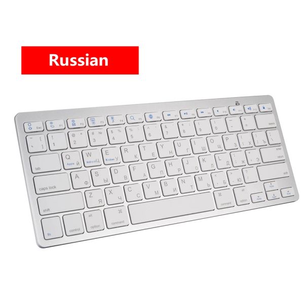 Combos bluetoothkeyboard blanco 78 teclas teclado computadora portátil teclado inglés hebreo hebreo español coreania corrana alemán