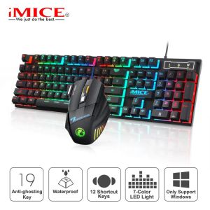 Combos Gamer teclado retroiluminado teclado y kit de juego del mouse kit de teclado de juego rgb kit mouse kit usb en ruso para pc