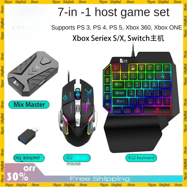 Combos Gamwing Mix Master Converter 7in1 Console Game Sets Keyboard and Mouse Converter Game Péripheral Clavier et Convertisseur de souris