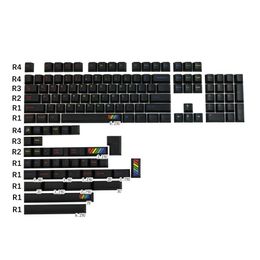 Combos GMK Midnight Rainbow Keycap Black Color Poliry Profil PBT Keycap 142 touches pour GH60 GK61X GK64X Clavier mécanique