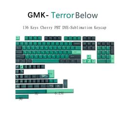 Combos GMK Terror onder KeyCaps 136 Keys Cherry PBT Dyesublimation KeyCap voor MX Switch Mechanisch toetsenbord 60% 80% 100% lay -out