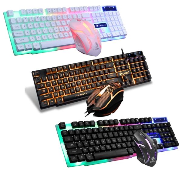 Combos GTX300 USB Wired 104 Keys RGB Backlight Ergonomic Gaming Mouse Keyboard Combos Conjunto de accesorios de reemplazo de PC de la computadora