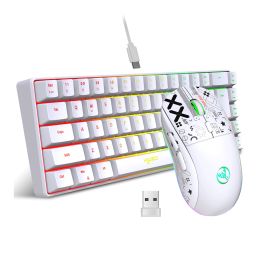 Combo's HXSJ V200 Wired K68 RGB Streamer Mini Gaming Keyboard 19Key ConflictFree Membraan Toetsenbord maar Super Mechanical Feel Toetsenbord