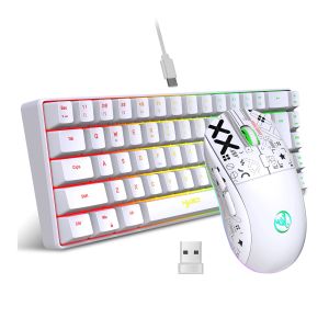 Combos hxsj v200 Wired K68 RVB streamer mini clavier de jeu 19Key Cflureefree membrane clavier mais clavier de sensation super mécanique