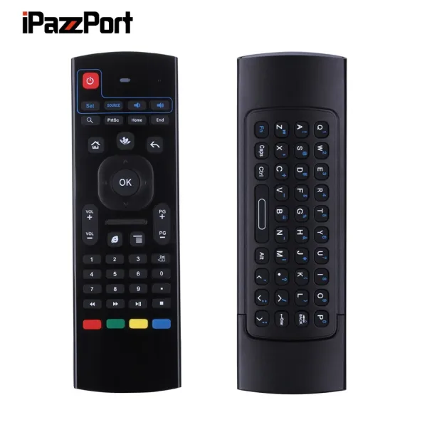 Combos ipazzport 2.4g Multifunciones Teclado de mouse de aire inalámbrico con control remoto IR para Google Android Smart TV/Box, HTPC, Mac,