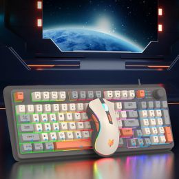 Combo's K82 Gaming Toetsenbord 94 Sleutels met Mouse Luminous toetsenbord RGB Light Wired toetsenbord gepersonaliseerd toetsenbord voor notebook laptop bureaublad