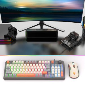 Combo's K82 Gaming Toetsenbord 94 toetsen met muis mechanisch toetsenbord Luminous toetsenbord hotwappable toetsenbord voor notebook laptop bureaublad