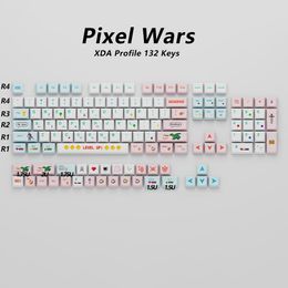Combos kbdiy pbt lindo rosa tecla rosa 132key xda perfil kileycap de pixel wars para mx teclado de juego mecánico personalizado para GK61/64/68/78/87/96