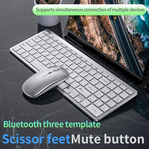 Combos clavier et souris définir le combo de souris USB rechargeable compatible Bluetooth.