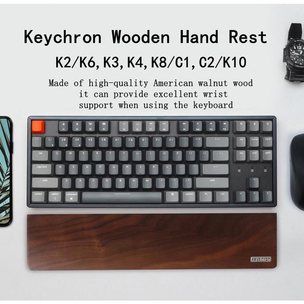 Combos teclado teclado mecánico Descanse a mano Nuez de madera sólida de madera sólida Corte de muñeca cortada adecuada para K2 K3 K4 K4 K8 C1 C2 Palma