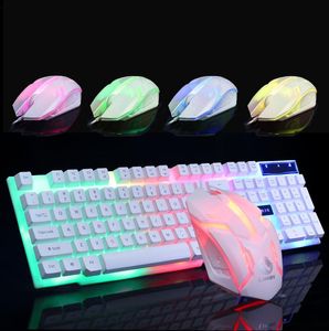 ComboS LED Achterlicht Gaming Wired Toetsenbord en Mouse Set USB -toetsenborden Ergonomics Gamer Mouse Holder Key Board Computer Game Toetsenbord