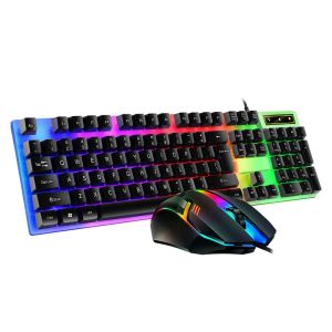 Combos LED Light Backlit Backlit USB Wired Gaming Keyboard and Mouse Set 1200DPI MICE OFFICE Clavier pour ordinateur portable PC de bureau d'ordinateur