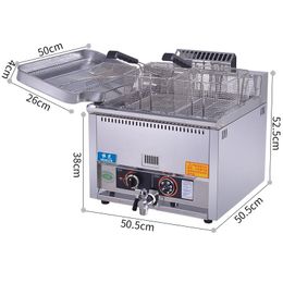 Combos malupin mlp17l compteur lpg gas fryer fryer 17 litres publicitaire 1 réservoir de poulet machine à frire avec contrôle de la température du thermostat