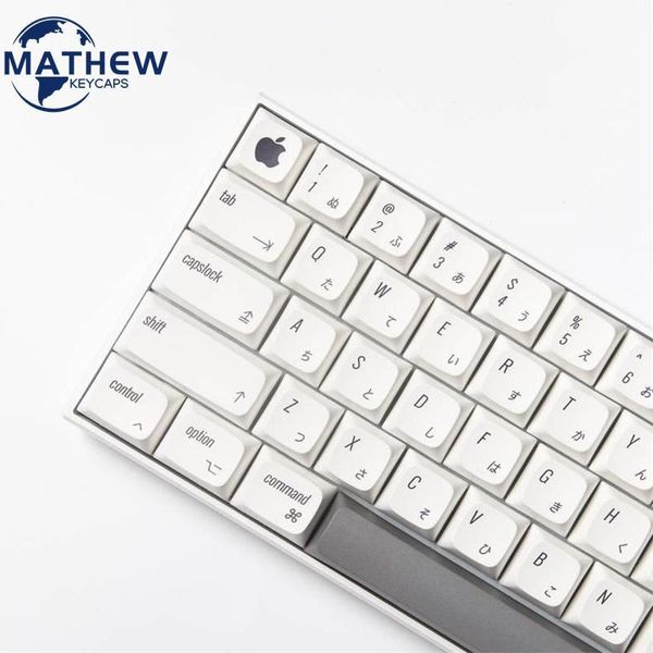 Combos MATHEW TECH XDA Profil PBT Keycap Set Pour Apple MAC ISO Japonais Minimaliste Blanc Keycap Pour DIY Clavier Mécanique Mod