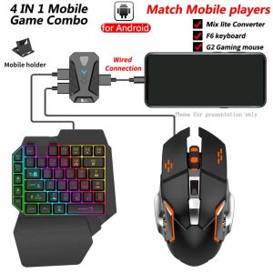 Combo's Mix Por/Lite PUBG Gaming Keyboard Mouse Combo Mobile Toetsenbord en Mouse Converter Mobile Game Controller voor Android IOS IP K6C9