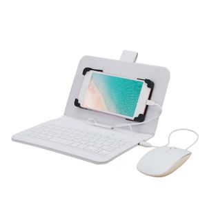 Combos téléphone portable TypeC clavier souris ensemble avec couverture en cuir pour Huawei Samsung Xiaomi HTC IPhone Fit téléphones mobiles