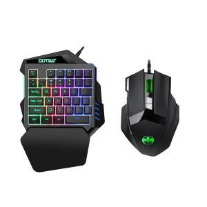 Combos Onehanded 35 touches PS4 PS5 Switch Xbox Switch Gaming Keyboard One Hand Backlit Mobile Phone Ergonomic Keyboard et Kit de souris