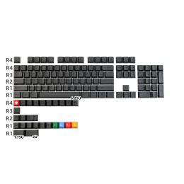 Combos PBT KeyCap Cherry Profile Dye ondergedompeld Engelse zwarte sleutelcap voor GH60 68 75 84 87 104 108 960 980 Mechanisch toetsenbord