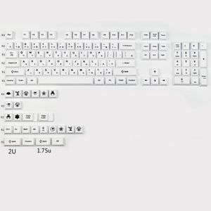 Combos PBT KeyCap Japans kersenprofiel 128 KEYS MINIMalistische witte thema Keycap kleurstof Sublimatie 1.75U 2U Shift voor mechanisch toetsenbord