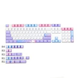 Combos pbt126 touches Profil de cerise 1.75U 2U Shift Dyesubbed Rainbow Keycaps Magical Girl Japanese Style pour le clavier mécanique