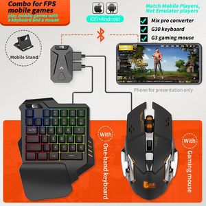 Combo's PUBG Gaming Keyboard Mouse Combo Mobile Toetsenbord en Mouse Converter Mobile Game Controller Mobile Stand voor Android iOS iPad