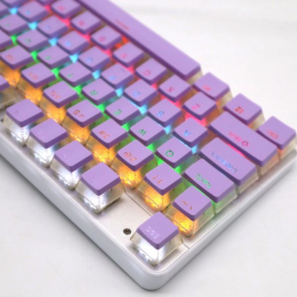 Combos pudding keycap pbt new paillette double skin lait 108 touches keycap mignon pour clavier mécanique keycap transparent avec poudre dorée