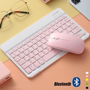 Combos Ensemble clavier et souris sans fil rechargeable, Mini clavier et souris Bluetooth silencieux et mince, pour ordinateur portable, iPad, Apple, Android, Mac