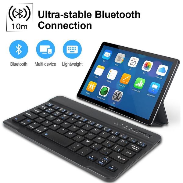 Combos espagnol français allemand russe russe anglais pour iPad tablette téléphone intelligent Bluetooth Souris à clavier sans fil