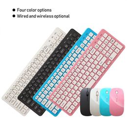 Combos Universal Wireless Keyboard and Mouse Set Silent Ultrahin Keyboard Mice Kit pour ordinateur portable PC Office 4 Couleurs facultatives