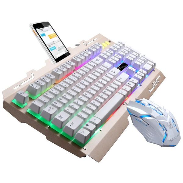 Combos USB filaire clavier de jeu ensemble de souris Combo rétro-éclairage rvb pour ordinateur portable clavier Mobile Gamer clavier blanc