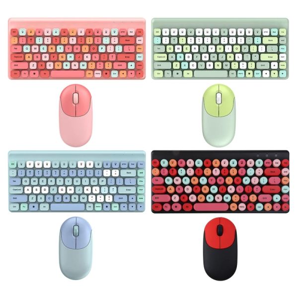 Combos Teclado inalámbrico Ratón Plug Play Power Saving Quiet Office para Garnet Girl Gift