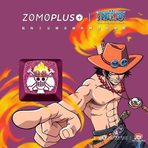 Combos ZOMO PLUS X ONE PIECE BATTLE OF MARINEFORD TECLA ARTESANAL DE ALUMINIO ACE BUGGY BARBA BLANCA TECLADO MECÁNICO MARINO