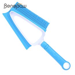 Peignes Benepaw efficace brosse d'épilation pour animaux de compagnie pour chiens chats outil de nettoyage de fourrure pour meubles canapé voiture 2in1 brosse en caoutchouc d'élimination des peluches