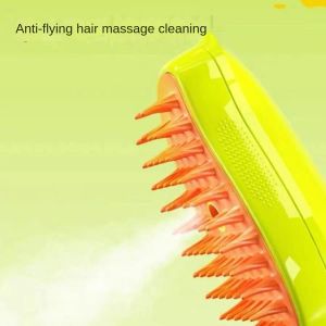 Peigne de massage par pulvérisation électrique pour chat et chien, baignoire de cheveux aniflées, un bouton