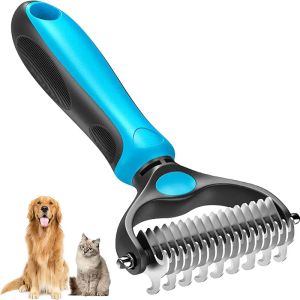 Combs Pet Professional Deshedding Brush 2 Zijdige Demating Dog Comb Cat Brush Rake Puppy Zorggereedschap ondervacht afsluitende vliegend haar