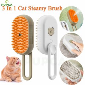 Peigne brosse à chat torride 3 en 1 Brosse de chat électrique anti-surclashage avec vapeur à vapeur pour massage de toilettage pour animaux de compagnie Repiloir à cheveux Combs Nouveau