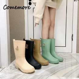 Comemore chaussures de pluie mode femmes chaussure d'eau dames bottes de pluie en caoutchouc chaussons pour femmes Galoshes Gumboots bottes de pluie 231228