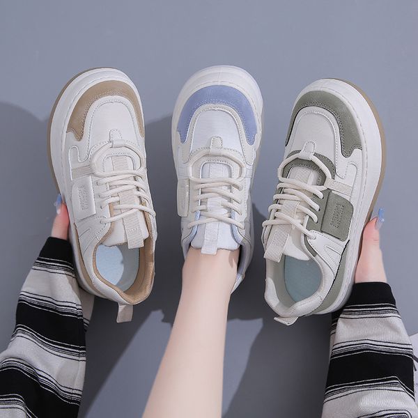 Comemore – chaussures de skate blanches pour femmes, Super AAA +, baskets décontractées, à semelle épaisse, à la mode, à bout rond, 40, nouvelle collection automne 2024