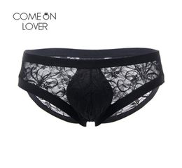 Comeonlover Sexy dentelle culottes pour hommes taille basse Floral hommes slips transparents confortable Nylon XL mâle Sexy sous-vêtements MPL0701545763