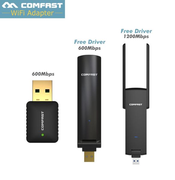 Adaptateur WiFi USB Comfast 600MBPS1200MBPS 80211ACBGN 24G 58G DUALBAND DONGLE DONGLE AC CARDE CARDE SANS WIRESS3882742