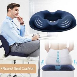 Comfort Donut Seat Cushion Sofa Hemorroid Memory Foam Anti Massage Tailbone Pillow Car Office 211203