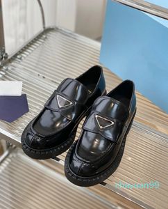 Mocasines cómodos de cuero cepillado monolito para mujer, mocasines Oxford de goma gruesa, plataforma de lujo a la moda para caminar, fiesta, boda