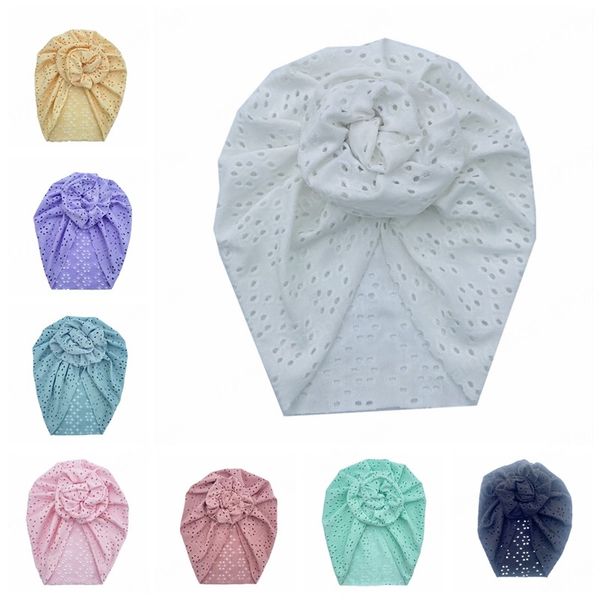 Confortabe doux bébé filles indien casquettes couleur unie creux respirant nouveau-né chapeaux infantile chapeaux bricolage vêtements décoration