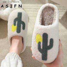 Comfortabele asifn nieuwe stijl thuis cactus warme winter slippers koppelen mannen en vrouwen dikke zolen katoenen schoenen niet-slip T230 A8C1